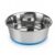 PETS EMPIRE Stainless Steel Dog Bowl, Single Piece – Non-Slip Silicone Base, Rust-Resistant & Heavy Duty – Food & Water Bowl for Dogs & Puppies – Silver/Blue (200 ML)