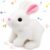 Kidology Electronic Bunny Toy for Kids | Hopping & Jumping Rabbit with Moving Ears, Nose & Tail | Soft Plush Animal Toy | Interactive Walking Toy | Gift for Boys & Girls