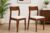 Genuine Decor Set of 2 Rosewood Dining Chairs – Rustic Teak Brown Finish, Solid Wood, No Cushion, Perfect for Dining Room, Living Room, Bedroom (Cushion White)