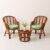 Premium Bamboo Chair Set with Table,Kursi,Garden Chairs with Table,Chairs for Living Room, Home, Dining Room, Bedroom, Kitchen, Office, Outdoor & Garden,Set of 2 Chairs & 1 Table, Brown