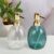 Kookee Glass Soap Dispenser Set of 2 | Refillable Pump Bottle for Bathroom & Kitchen Wash Basin | Hand Wash, Lotion Dispenser | Transparent & Green (12155)