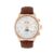 HEXA Hustler Automatic Mechanical Watch for Men | White Analog Dial | Moon Phase & World Map Sub-Dial | 45 mm Rose Gold Case | Brown Genuine Leather Strap | Mineral Glass | 3ATM Water Resistant Luxury Watch