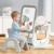 R for Rabbit Little Genius Picasso Kids Study Table Set with Chair, 3 in 1 Multipurpose Activity Table Set for 3-7 Years Kids, Upto 40kgs Weight Capacity (White Grey)