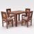 VK Furniture Sheesham Solid Wood 4 Seater Dining Table Set of Four with 4 Print Cushion Chairs for Dinner Hall Kitchen Living Room Home Office Restaurant |L45 X W30 X H30|Honey Natural Finish