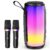 JYX Speaker with Mic System for Singing, Portable Bluetooth Speakers with Dazzling Light and 2 Wireless Mics for Adults, Mini Karaoke Set for Home, Birthday Gifts Toys for Party (2 Mics)