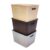 HomeStrap Rectangular Set Of 3 Large Plastic Storage Organizers/Baskets With Lid For Kitchen, Clothes, Multipurpose Vegetables, Toys, Books, Office, Stationery, Wardrobe(Biscuit, Grey, Brown)
