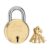 Link 8 Levers 65mm Round Padlock | Hardened Shackle | Double Locking | Home Door Brass Lock with 4 Keys | Made in India | (Gold, Pack of 1)