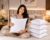 Cushion Set of 5 (16×16 Inch) | Soft Microfiber Cushions for Sofa & Bed | Decorative Square Pillow for Living Room, Bedroom & Office, Durable & Comfortable, White