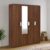 Nilkamal Joyce 4 Door Wooden Wardrobe with Mirror for Bedroom | Almirah with 13 Shelves & 1 Hanging Rod | Clothes Cupboard | Engineered Wood | Walnut