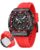 OLEVS Mens Watches Original Chronograph Analog Quartz Watch Multifunction Waterproof Calendar Silicon Strap Fashion Square Watch for Man