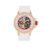 HEXA Atlas Automatic Mechanical Skeleton Chronograph Watch for Men | Miyota Japan Movement | Transparent Analog Dial | 42.5 mm Stainless Steel Case | White Silicone Strap | Sapphire Crystal | 5ATM Water Resistant Luxury Watch