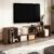 ABOUT SPACE Wooden TV Stand – TV Entertainment Unit and Shelf Storage for Set Top Box,Home Theatre,Books for Living Room,2 L Shaped TV Unit for 32 to 72 inch,Adjustable Table – Walnut Brown