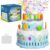 VikriDA Birthday Cake Bubble Machine, Automatic Bubble Blower for Kids 10000+ Bubbles Per Minute with Lights/Music/Solution, Party Cake Bubble Maker Toys for Birthday Outdoor Wedding Multicolor
