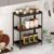 BLUEWUD Greta Metal Spice Masala Rack Shelf Stand Organizer/Spice Bottle Display Rack & Cup Stand for Home & Kitchen, DIY (Do it Yourself), (Black, 38.2 X 20.2 X 48 Cm)