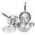 Allo Stainless Steel Triply Cookware Set | Kadai with Lid (22 Cm/3 L)+ Fry Pan (22 Cm/1.5L)+ Saucepan (16 Cm/1.5L) | Perfect Cooking Combo/Stir-Fry/Deep-Fry Induction Friendly Set of 5 | Nonstick