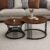 Brown Art SHOPPEE Round Coffee Table Home Décor Furniture Coffee Table Sets,2 Piece MDF Top,Stacking Nesting Table with Iron Frame for Living Room Living Room or Lounge (Black Brown)