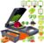 22 in 1 Vegetable Chopper,Kitchen Mandoline with 1.2L Container & Draining Basket,Vegetable Chopper Onion Chopper&Dicer|Spiralizer,Lemon Squeezer,Egg Seperator-Ultimate Kitchen Gadget (Grey)