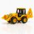 WISHKEY 2-in-1 Friction Powered Bulldozer Truck JCB Excavator Toy Go Construction Vehicle with 180° Rotatable Shovel Big Rubber Wheels Heavy Duty Unbreakable Engineering Car for Kids