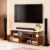 ABOUT SPACE TV Stand – Engineered Wood TV Showcase with Foot Pad Entertainment Console Shelf Storage for Set Top Box, Decor, Books for Living Room TV Unit – Oak Red(L 101 x B 40.5 x H 41 cm)