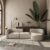 Modern Style Curved Sectional Living Room, Minimalist Comfy Velvet Fabric Modular Sofa for Apartment, Home Office, Beige