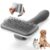 Blutails Slicker Premium Brush for Pets (LARGE) | Self Cleaning Brush For Grooming Dogs and Cats | Suitable for Any Fur Babies (Rectangle Shape) (Grey).