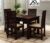 AADITYA WOODS Solid Sheesham Wood Four Seater Dining Table Set with 4 Chairs for Living Room Home Wooden 4 Seater Dining Set for Office Restaurant Modern Dining Room Set- Walnut & Beige