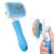 Amazon Basics Self Cleaning Slicker Pet Grooming Brush | Dogs and Cats | Rectangular Shape | Blue