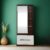 CASPIAN Engineered Wood Single Door Wooden Vanity Dressing Table (Brown & White) | Pre-Assembled Furniture with Mirror | Makeup & Accessories Storage Organizer with 4 Shelves & 2 Drawer