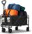150L Collapsible Wagons Carts Foldable, 420LBS Heavy Duty Folding Beach Cart with Big All-Terrain Wheels, Portable Utility Wagon for Grocery, Shopping, Garden, Sports, Camping, Black (Small)