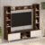 BLUEWUD Pinn Modern TV Unit/TV Stand/TV Cabinet Panel/Entertainment Center with Storage & Display Shelves for Books & Décor, Living Room Fits Upto 60 Inches – (Brown Maple/White) (Pinn Modern TV Unit)
