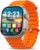 CROWNVIZ 1.83″ AMOLED Bluetooth Calling Smartwatch for Men & Women | 100+ Sports Modes, IP67 Water Resistant, Smart Fitness Activity Tracker, Custom Watch Faces, Ocean Band, Orange