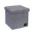 Lazer Accessories Foldable Linen Fabric Ottoman Storage Box, Beige, Multipurpose Organizer Stool for Living Room, Bedroom, Clothes, Books & Toys