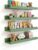 Scalloped Shelves for Nursery – Wall Book Shelves for Bedroom Kids, Nursery Bookshelf for Wall Set of 4, Floating Book Shelves Solid Wood,18 Inch (Green)
