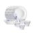 Larah by Borosil Silk Series Opalware Dinner Set | 19 Pieces for Family of 6 | Microwave & Dishwasher Safe | Bone-Ash Free | Crockery Set for Dining & Gifting | Plates & Bowls (Blue Eve)