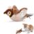 Foodie Puppies Flapping Sparrow Cat Toy with Catnip | Interactive 3 Mode Flapping Bird, Touch Activated, USB Rechargeable Chirping Plush Toy for Puppies, Cats & Kittens | Charge Before Use