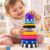 Storio Stacks of Circles Stacking Ring Toy for Babies 6+ Months | 9-Piece Multi-Color STEM Learning | Educational Baby Toy for Fine Motor Skills | Textured Rings with Sound Beads | Montessori Learning