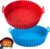 ZELKEY Round Silicone Air Fryer Tray – Reusable, Non-Stick, Heat-Resistant Liner – BPA-Free, Dishwasher Safe – Fits 6 to 8 Qt Air Fryers – Eco-Friendly, Oil-Free Cooking Mat – Multicolor (Pack of 2)