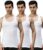 Lux Cozi Men’s White Round Neck Sleeveless Cotton Vest (Pack of 3)