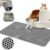 Cat Litter Tray Mat 60 x 40 cm, Waterproof Double Layer Honeycomb Mat for Litter Catcher, Grey