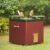 HAUS OF BARS by Speedx- Charcoal Tandur with 4 Skewers and 2 Wooden Plates | Home Cooking Tandoor Crafted with a Blend of Clay & Metal, (20x20x20) Inches, Square (Maroon)