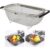 KRESHU Strainer Stainless Steel – Expandable Over the Sink Colander | Stainless Steel with Rubber Grip Handles – Fruits and Vegetable Washing Basket