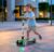 R for Rabbit Road Runner Swift Kick Scooter for Kids with 3-Level Adjustable Height, Smart Fold & PU LED Wheels, Rear Brake for 3+ Years Baby Boys & Girls, Up to 75 KG Weight (Military Green)