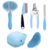Foodie Puppies 5-in-1 Grooming Combo of (Oval Slicker Brush, Flea Comb, Silicone Bath Brush, Soothing Glove, Nail Clipper & Filer) for Dogs & Cats I Self-Cleaning Tools for Grooming (Color May Vary)
