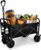 3-in-1 Folding Wagon Cart Converts to Bench, Heavy Duty Collapsible Wagon with All-Terrain Wheels, 350lbs Capacity 200L Large Portable Utility Wagon for Beach, Camping (Medium)