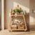 Multipurpose Wood Trolley Storage Organiser and Kitchen Supplies Fruits, Vegetables, Onions, Cutlery, and a Trapezoid-Shaped Kitchen Storage Rack with 2 Layers Narural Color