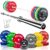 BULLAR Olympic Barbell & Bumper Plates Home Gym Set, 7 Ft Olympic Rod with Colour Coated Rubber 50mm Weight Plates for Weight Lifting (50 KG SET(10×2+5×2+7.5×2+2.5×2))