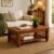 Wooden Coffee Center Table with Storage | Solid Sheesham Wood Rectanguler Traditional Coffee Table for Living Room & Office Furniture (86X45X40) Honey Finish