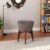 Ottoman Stools for Living Room | Pouffes for Sitting, Foot Rest with Four Wooden Legs | 16-Inch Height, | Chic & Cosy Furniture for Interior Design 2 Walnut-Brownish Grey