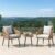 BRISHI Garden Patio Seating Chair and Table Set Outdoor Balcony Garden Coffee Table Set Furniture and 2 Chairs 1 Table Set with Cushion (Honey)