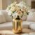 BEHOMA Golden Metal Vase for Home & Office Decor